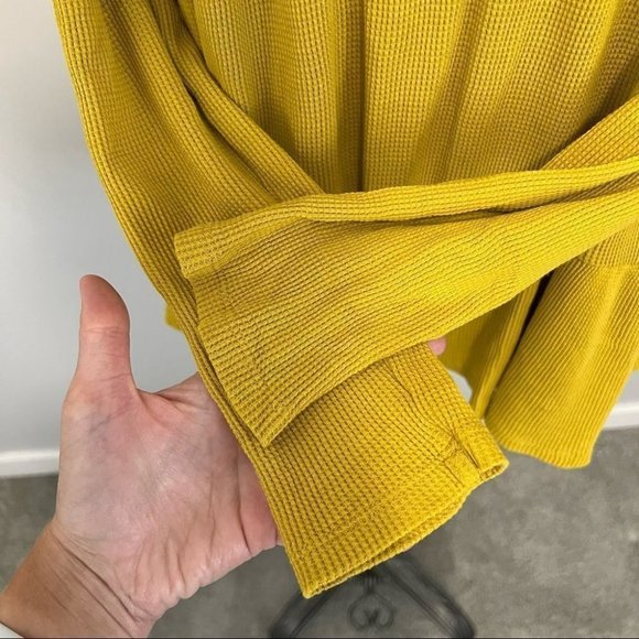 Anthropologie Maeve Samina Thermal Babydoll Long Sleeve Top Yellow - Picture 10 of 13
